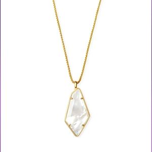 Kendra Scott Lilith Long Pendant Necklace in Ivory Mother-of-Pearl, Gold-Plated